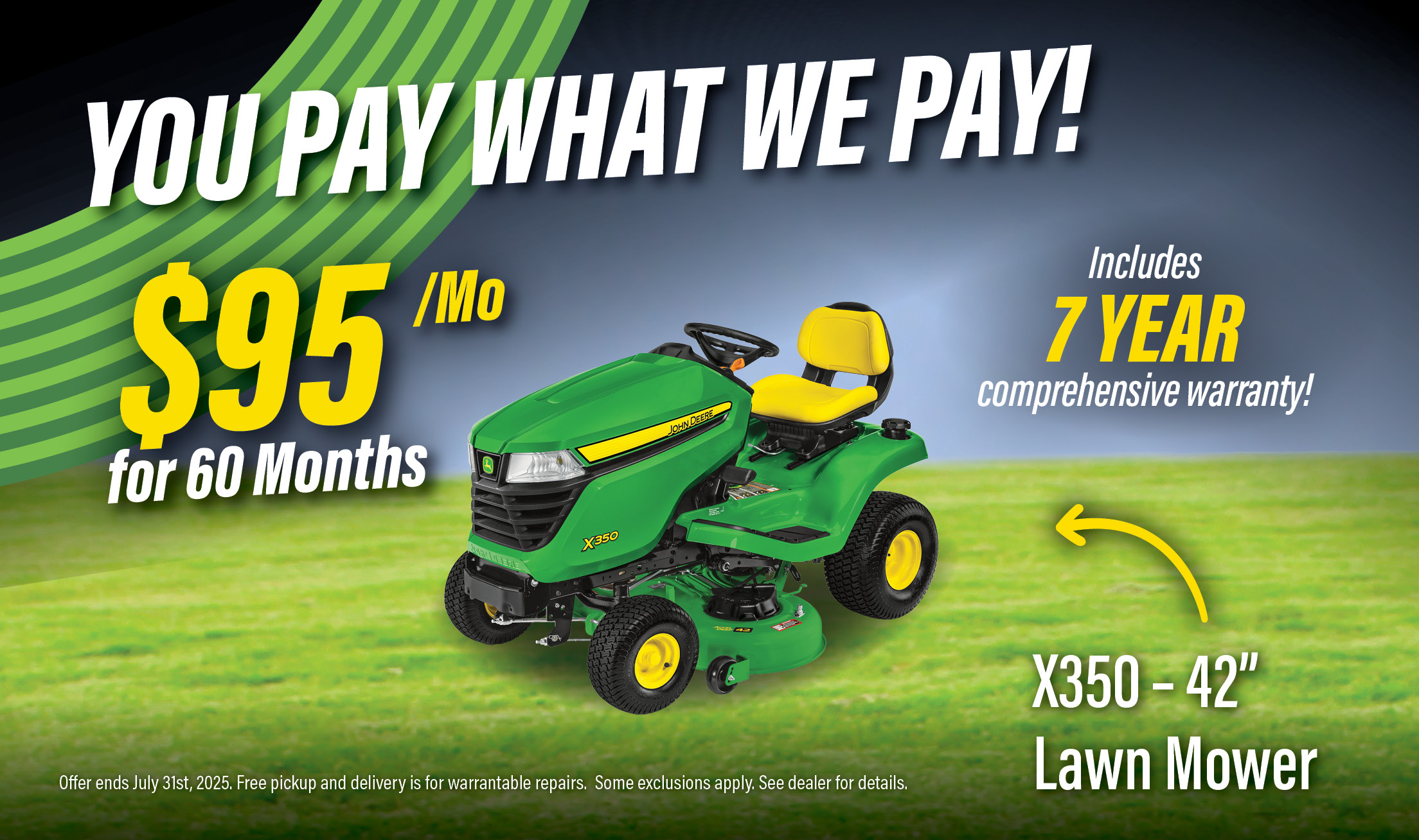 John Deere X350 with 42 deck